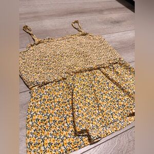 Old Navy Yellow Floral Tank Top